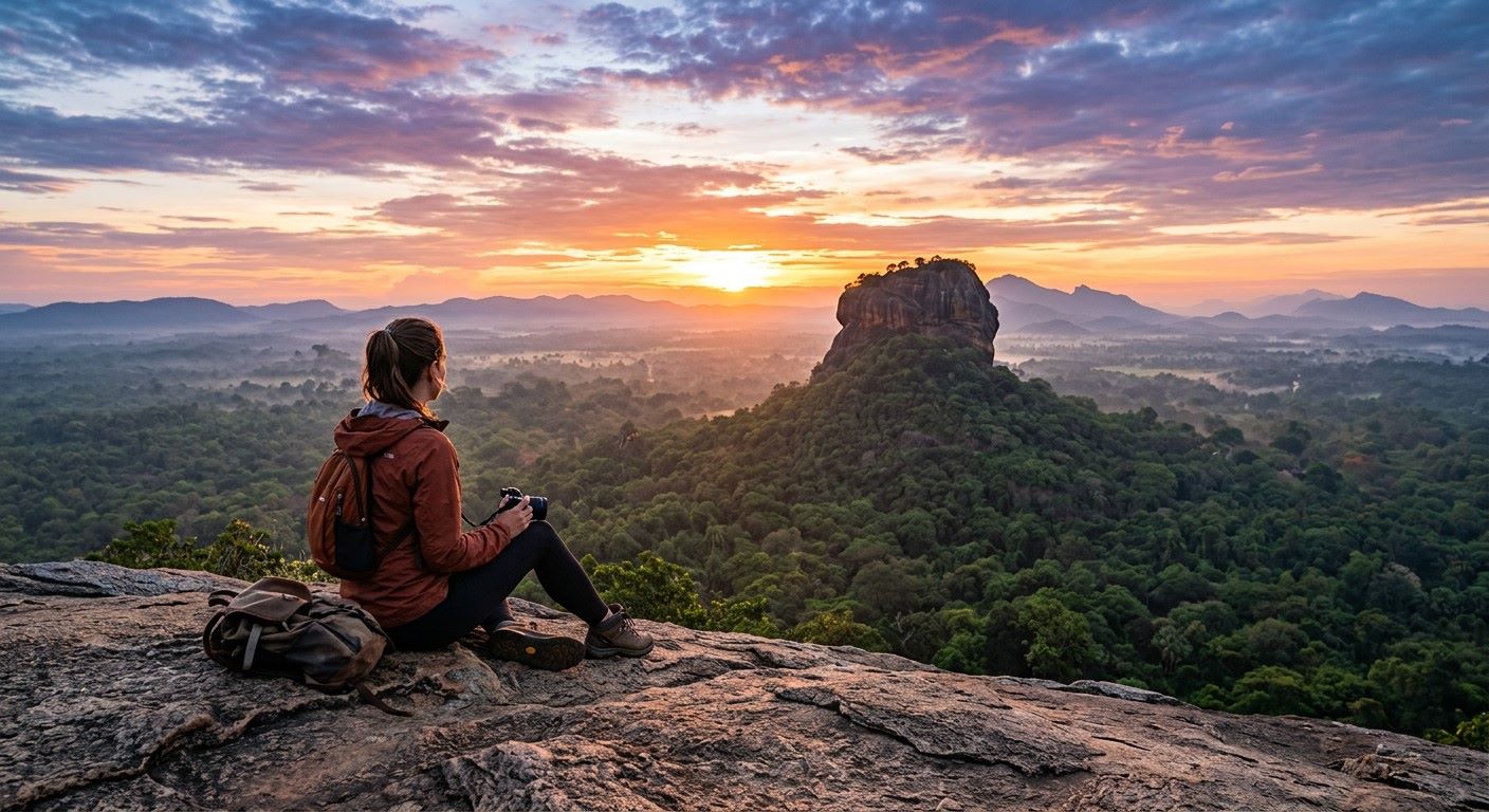 Lever de soleil depuis Pidurangala au Sri Lanka